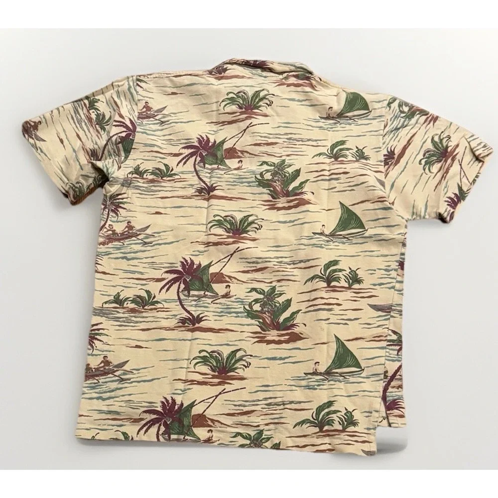 Vintage 90s Polo Ralph Lauren Hawaiian All Over Print Shirt L  Camp USA Made